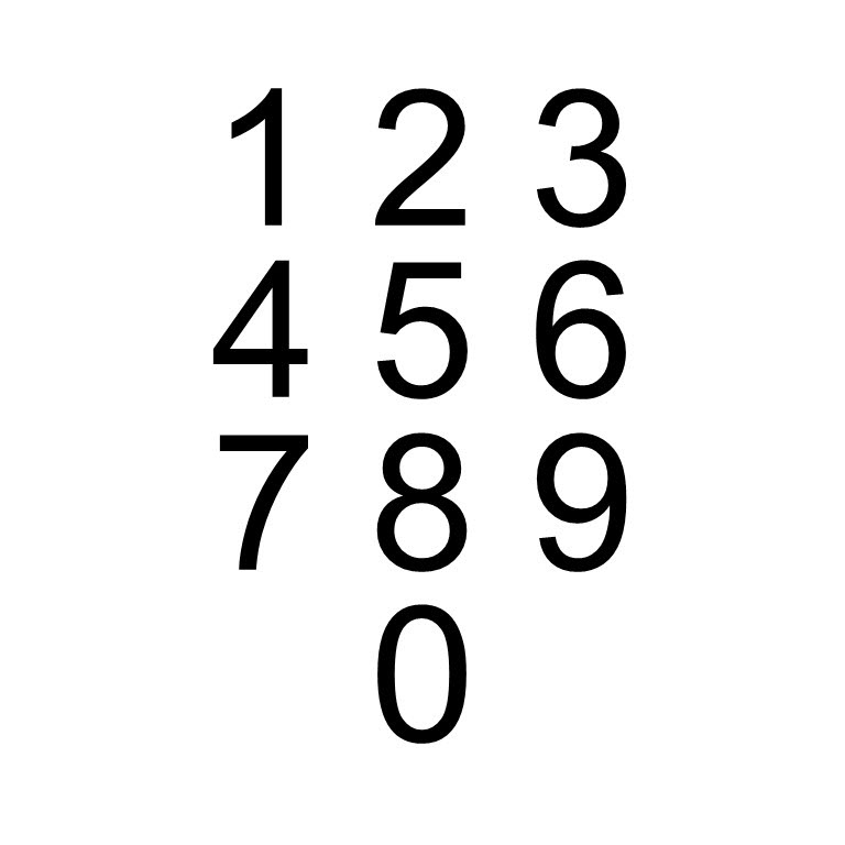 Arial Font (P-NUM4)