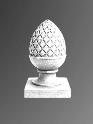 Wood Acorn Finial (P-F6)